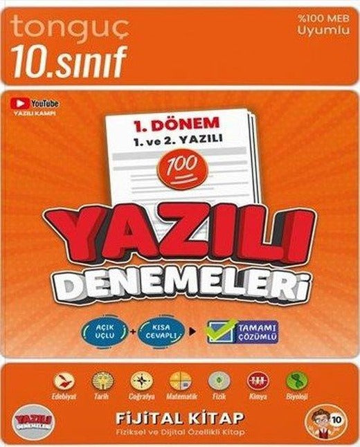 10. Sınıf Yazılı Denemeleri 1. Dönem 1. ve 2. Yazılı | Tonguç Akademi (İnce Kapak)