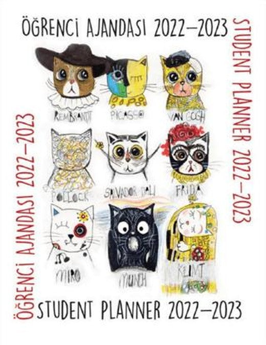 2022 - 2023 Öğrenci Ajandası: Painter Cats Student Planner | Akademi Çocuk