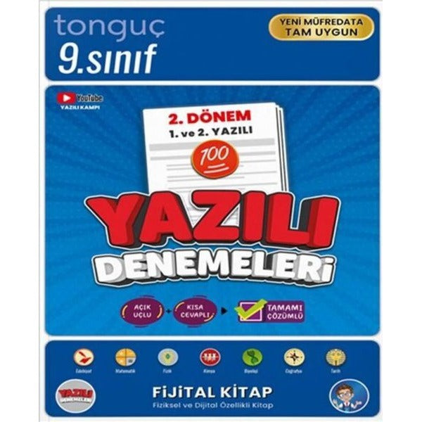 9. Sınıf Yazılı Denemeleri 2. Dönem 1 ve 2. Yazılı | Tonguç Akademi (İnce Kapak )
