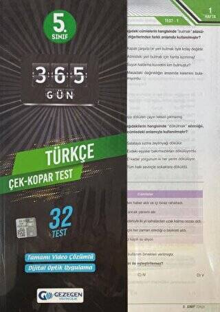 5. Sınıf 365 Gün Türkçe 32 Yaprak Test - Kolektif kitap kapağı