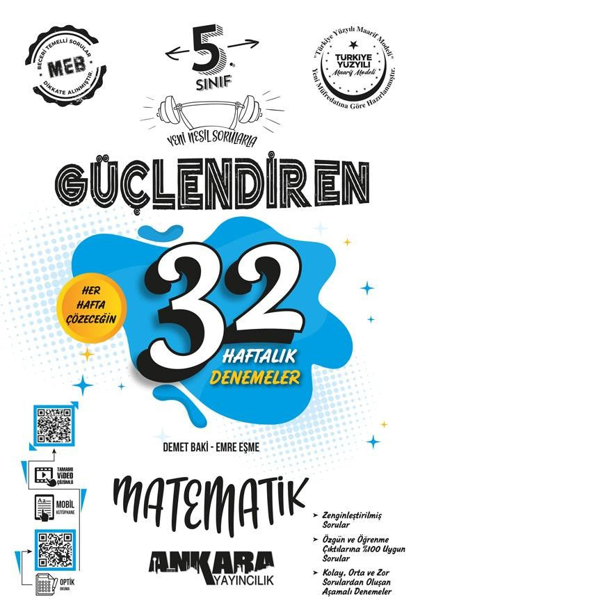 5.Sınıf Güçlendiren 32 Haftalık Matematik Kazanım Denemeleri - Kolektif kitap kapağı