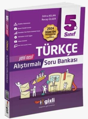 Gizli Yayınları 5. Sınıf Türkçe Yeni Nesil Alıştırmalı Soru Bankası - Zehra Aslan kitap kapağı