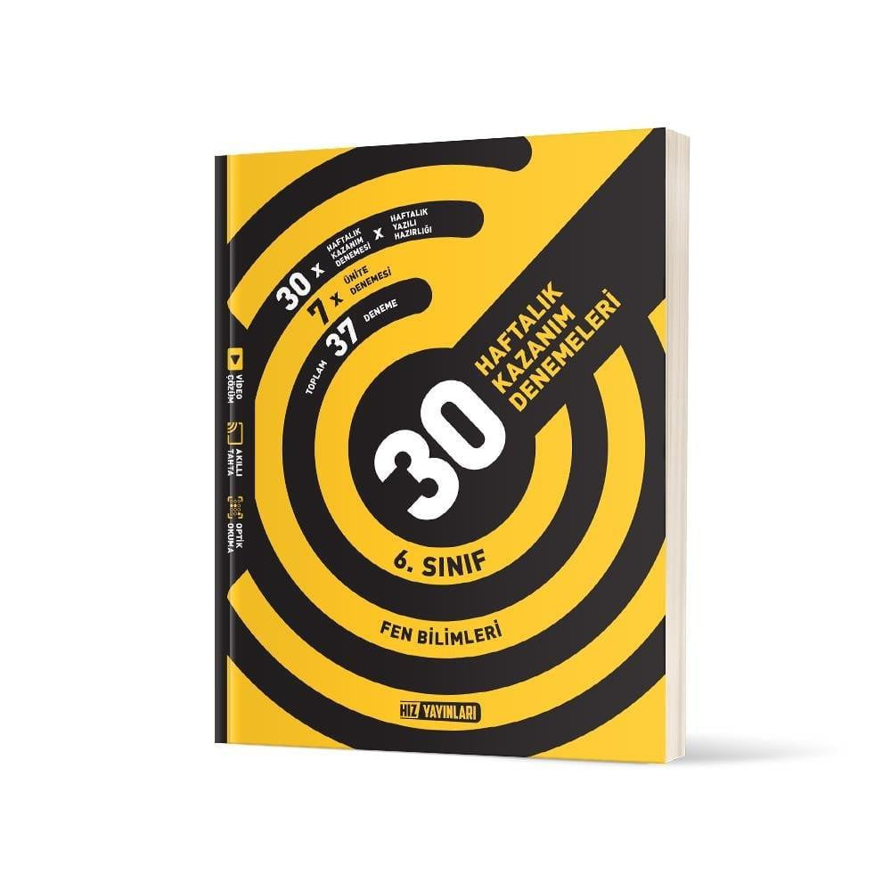 6. Sınıf Fen Bilimleri 30 Haftalık Kazanım Denemeleri Hız Yayınları - Kolektif kitap kapağı