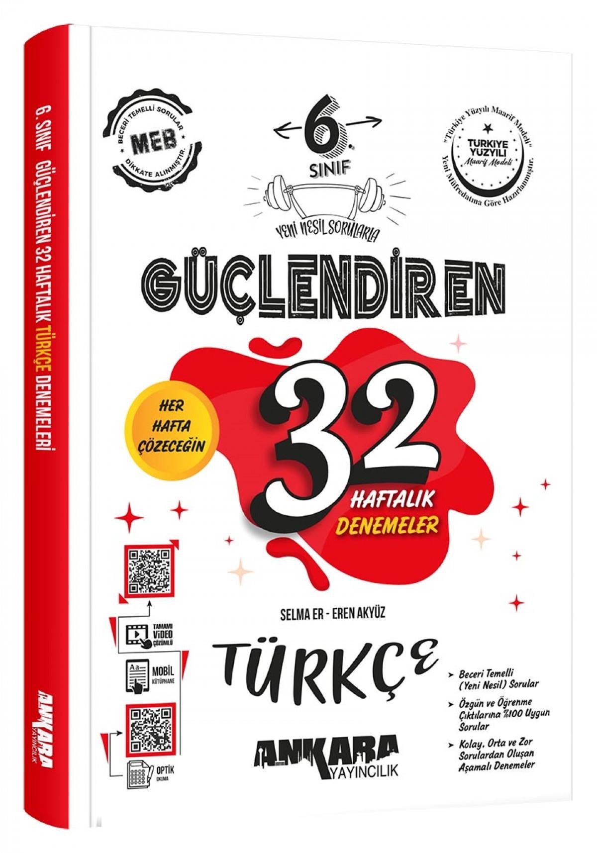 6. Sınıf Güçlendiren 32 Haftalık Türkçe Kazanım Denemeler 2026 kitap kapağı