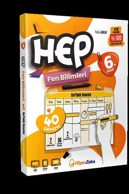 6. Sınıf Haftalık HEP Fen Bilimleri 40 Deneme kitap kapağı