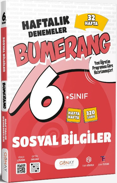 6. Sınıf Sosyal Bilgiler 32 Haftalık Deneme Bumerang Serisi 2026 kitap kapağı