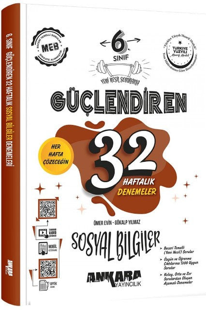 6. Sınıf Sosyal Bilgiler Güçlendiren 32 Haftalık Kazanım Denemeleri 2026 kitap kapağı