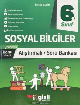 Gizli Yayınları 6. Sınıf Sosyal Bilgiler Konu Özetli Araştırmalı Soru Bankası - Selçuk Çetin kitap kapağı