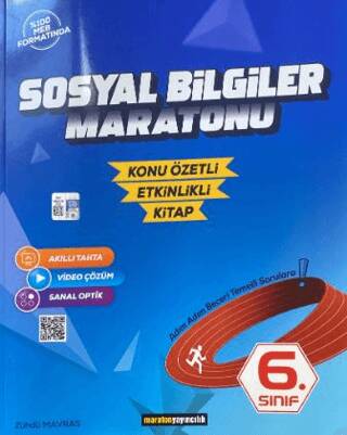 6. Sınıf Sosyal Bilgiler Maratonu Konu Özetli - Etkinlikli Kitap - Zühdü Mavras kitap kapağı