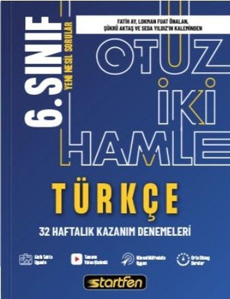6. Sınıf Türkçe 32 Hamle Haftalık Kazanım Denemeleri - Kolektif kitap kapağı