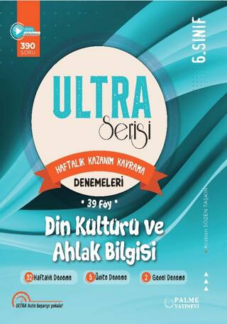 6. Sınıf Din Kültürü ve Ahlak Bilgisi Ultra Serisi Denemeleri 39 Föy - Kezban Sözen Taşkın kitap kapağı