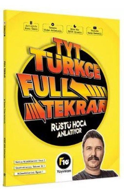 2023 Rüştü Hoca TYT Türkçe Full Tekrar Video Ders Kitabı | F10 Yayınları (İnce Kapak)
