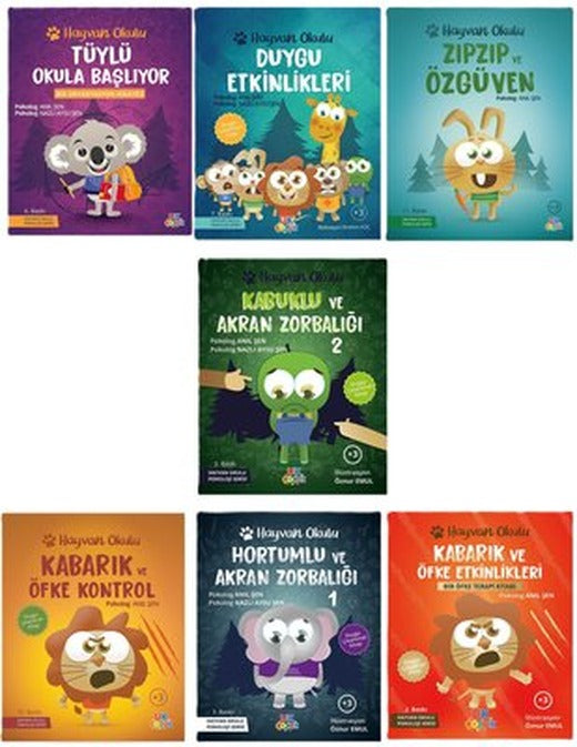Hayvan Okulu Serisi Çocuğum Öğreniyor Seti - 7 Kitap Takım | Unikod (İnce Kapak)