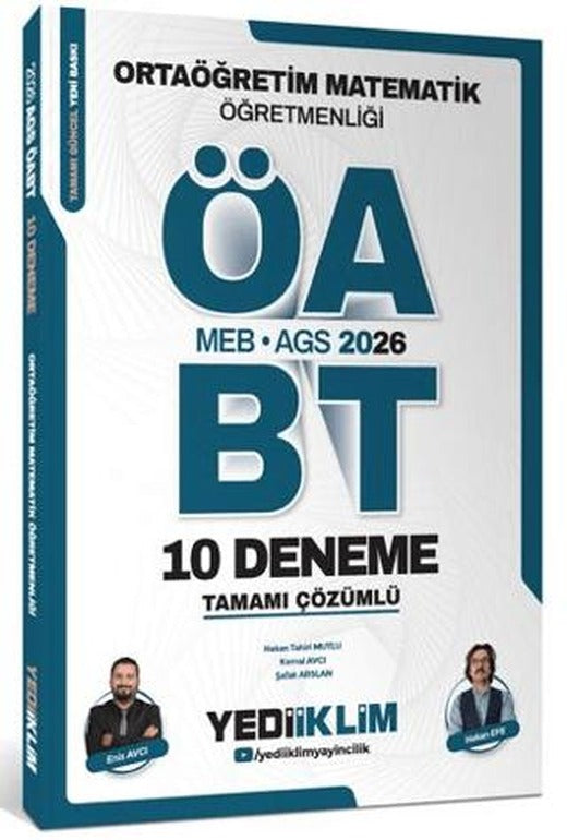 2026 MEB AGS ÖABT Ortaöğretim Matematik Öğretmenliği Tamamı Çözümlü 10 Deneme