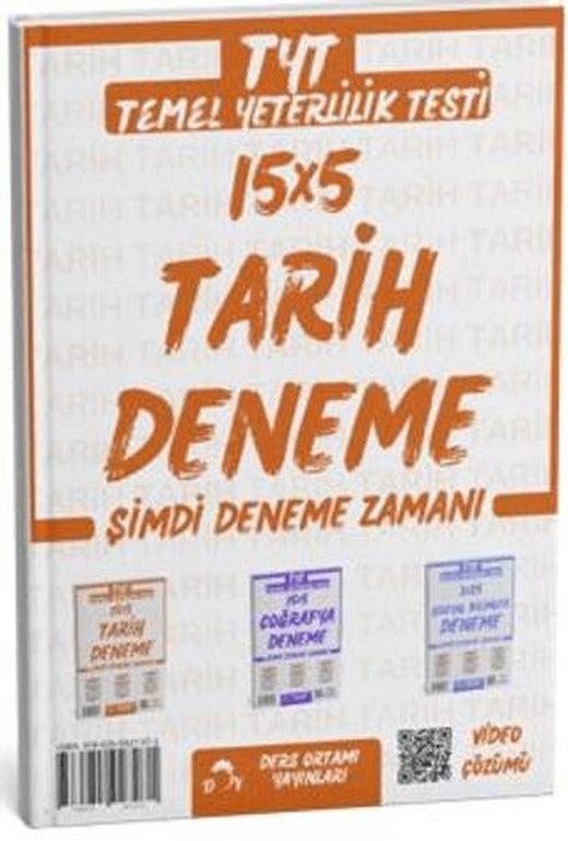 2025 TYT Tarih 15 Deneme Tamamı Video Çözümlü | Ders Ortamı Yayınları (Ciltsiz)