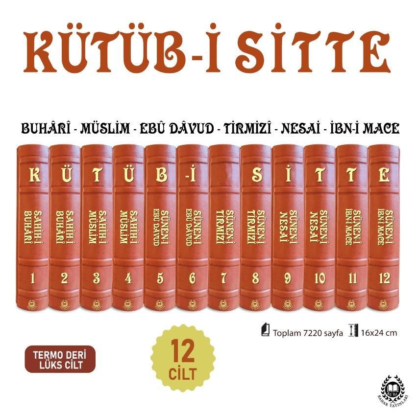Kütüb-i Sitte - 6 Hadis Kitabının Tercümesi (12 Kitap Takım Termo Deri Lüx Cilt)