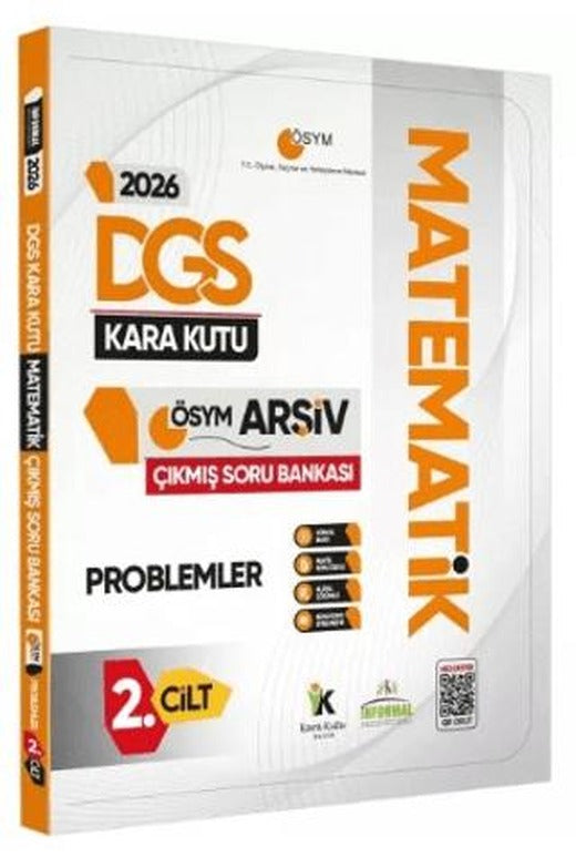 2026 DGS MATEMATİK Kara Kutu 2.Cilt PROBLEMLER ÖSYM Çıkmış Soru Bankası Konu Ö. Dijital Çözümlü | Karakutu Yayın (Ciltsiz)