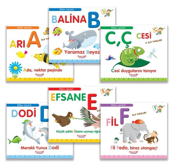 Alfabe Öyküleri Seti - 6 Kitap Takım | Yumurcak Yayınları
