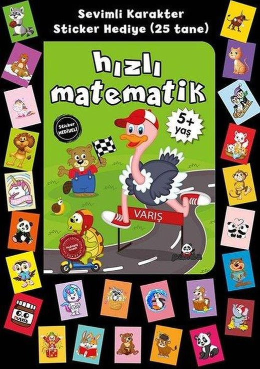 Hızlı Matematik - Stickerlı 5+ Yaş | Panda (İnce Kapak)