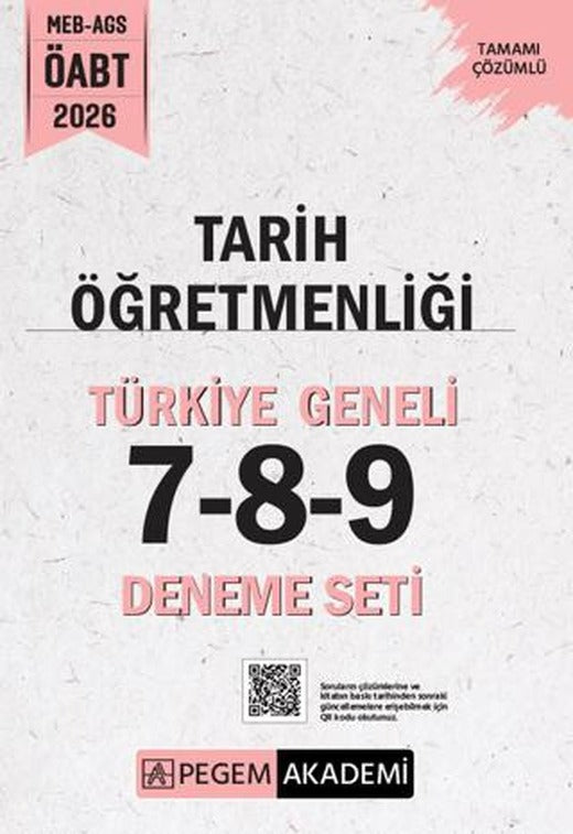 2026 MEB AGS ÖABT Tarih Öğretmenliği Tamamı Çözümlü Türkiye Geneli 7-8-9 (3'lü Deneme Seti) | Pegem Akademi Yayıncılık (Ciltsiz)