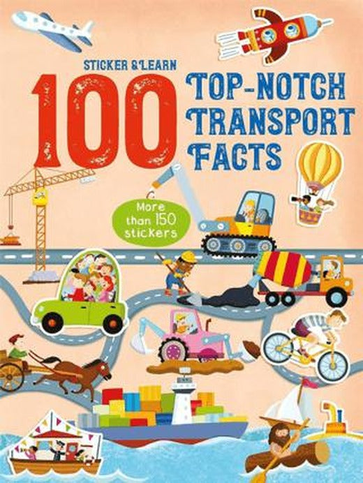 100 Facts Sticker and Learn: Top-Notch Transport Facts | Yoyo Books (Ciltsiz)