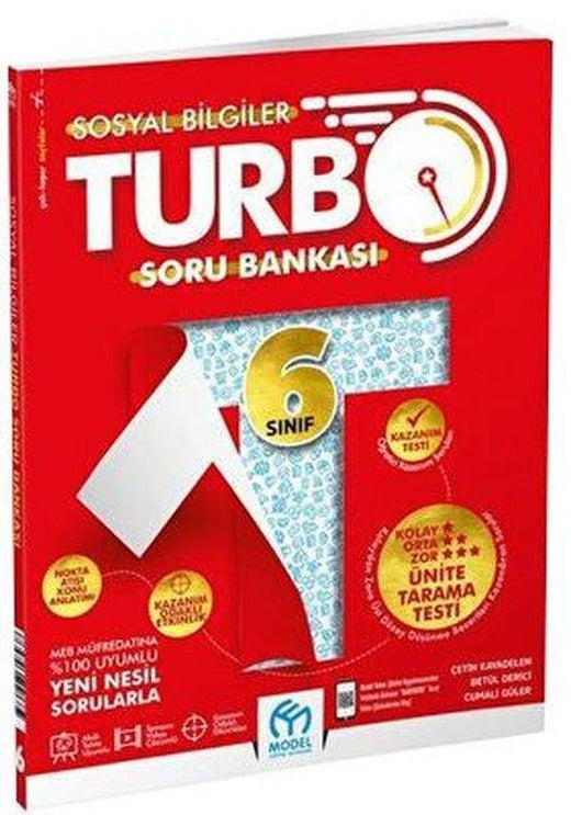 6. Sınıf Turbo Sosyal Bilgiler Soru Bankası | Model Eğitim Yayınları (İnce Kapak)