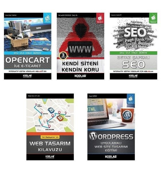 Yeni Başlayanlar için Kolay Web Programlama Seti - 5 Kitap Takım | Kodlab (İnce Kapak)
