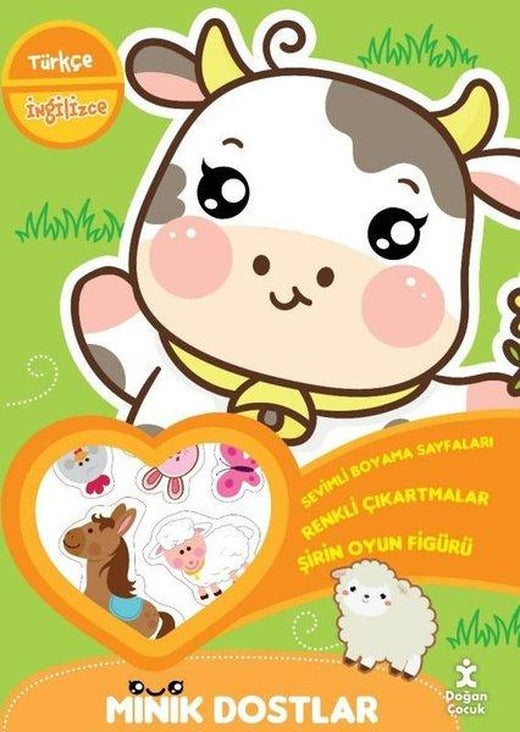 Minik Dostlar Çiftlikte Oyun Boyama Kitabı - Türkçe İngilizce | Doğan Çocuk (İnce Kapak)