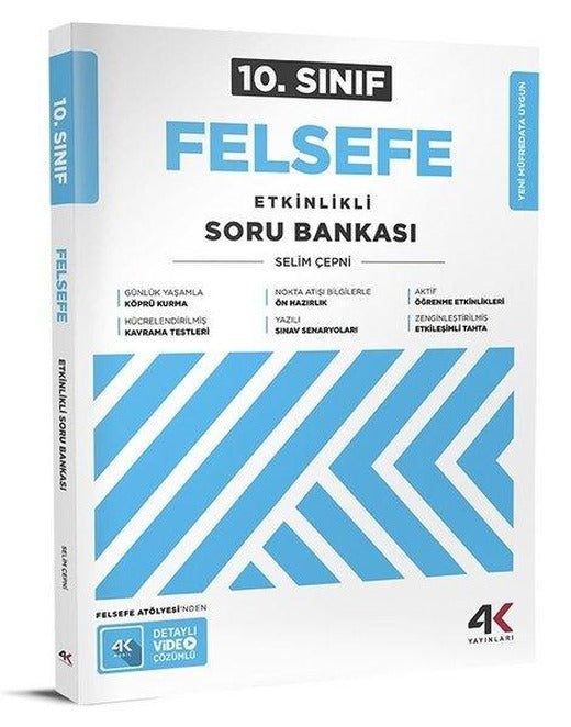 10. Sınıf Felsefe Etkinlikli Soru Bankası | 4K Yayınları (İnce Kapak)