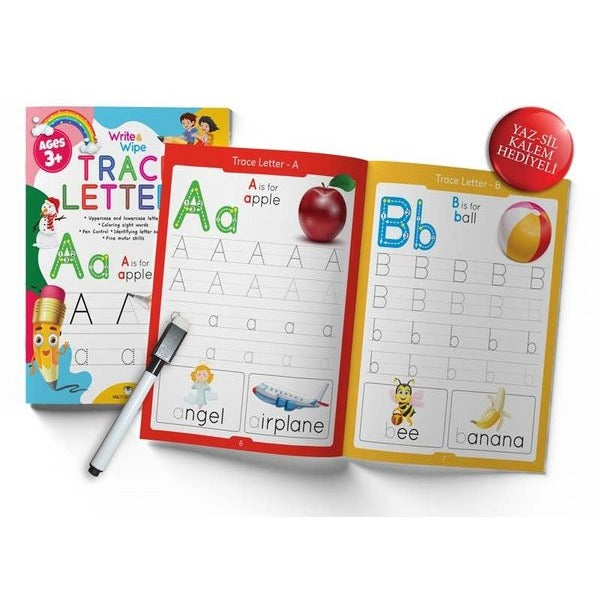 Trace Letters Write and Wipe Activity Book | MK Publications