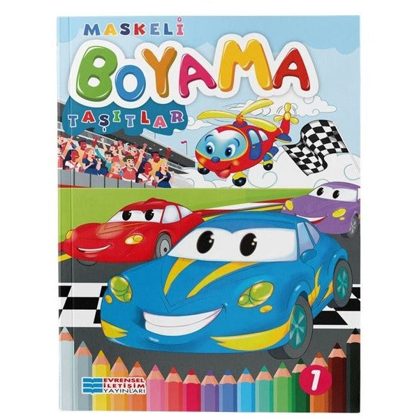 Taşıtlar - Maskeli Boyama | Evrensel İletişim Yayınları (İnce Kapak)