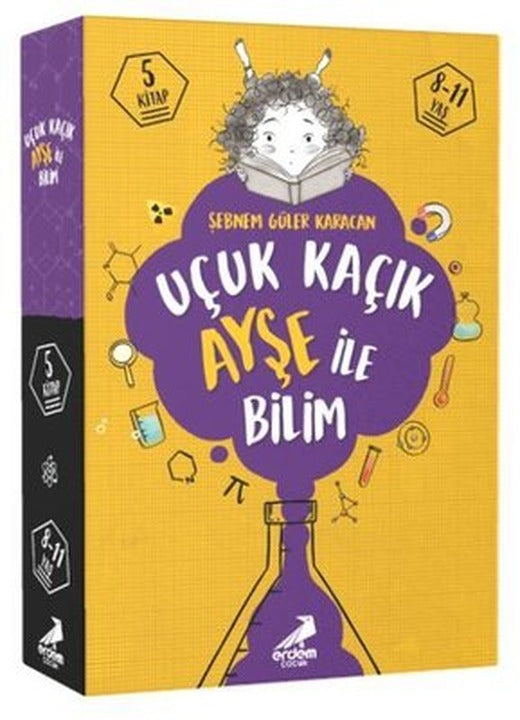 Uçuk Kaçık Ayşe ile Bilim Seti - 5 Kitap Takım | Erdem Çocuk (İnce Kapak)