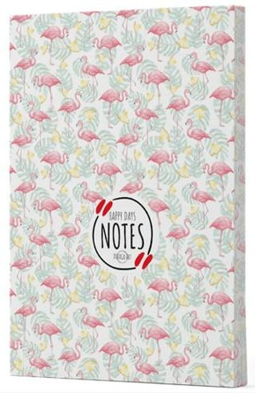 Flamingo 3 - Yan Boyamalı Çizgili Defter | Vivago Art