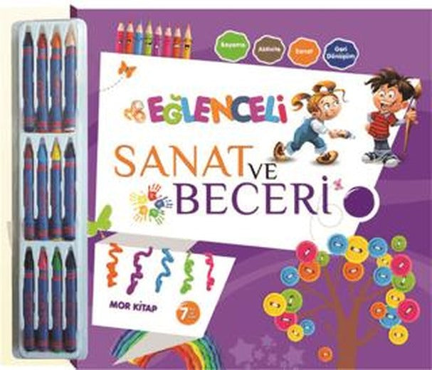 Eğlenceli Sanat ve Beceri - Mor Kitap (7 Yaş) | Parıltı Yayınları (Ciltsiz)