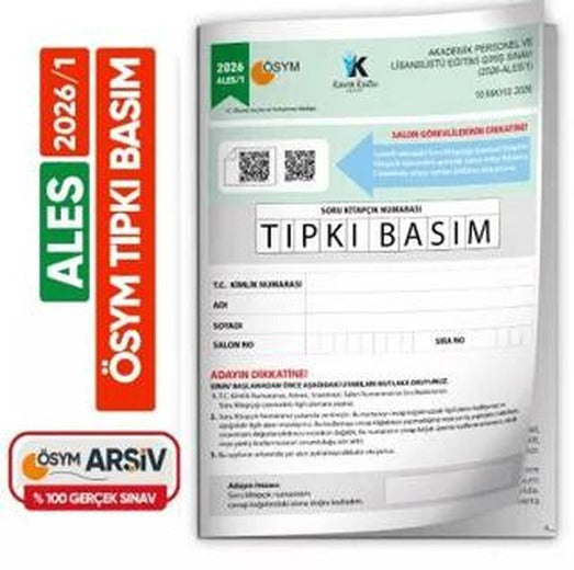 ALES 2026/1 ÖSYM Tıpkı Basım Çıkmış Soru Deneme Kitapçığı Video/PDF Çözümlü Türkiye Geneli | Karakutu Yayın (Ciltsiz)