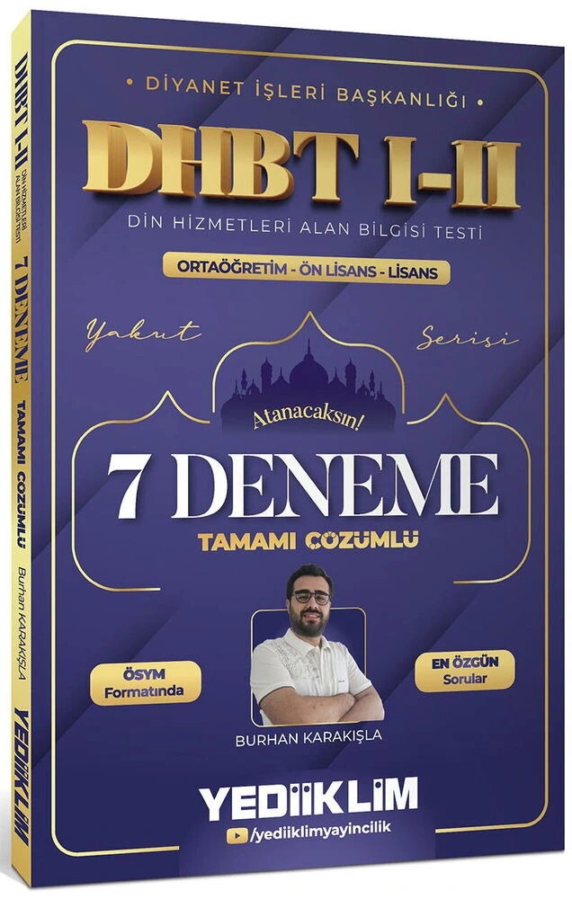 Diyanet İşleri Başkanlığı DHBT I-II Ortaöğretim - Önlisans - Lisans Tamamı Çözümlü 7 Deneme