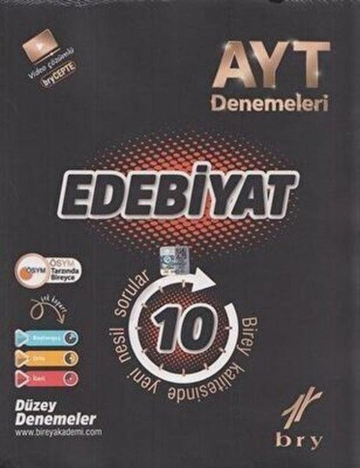 AYT Türk Dili ve Edebiyatı 10'lu Branş Denemeleri | Birey Eğitim Yayınları (İnce Kapak)