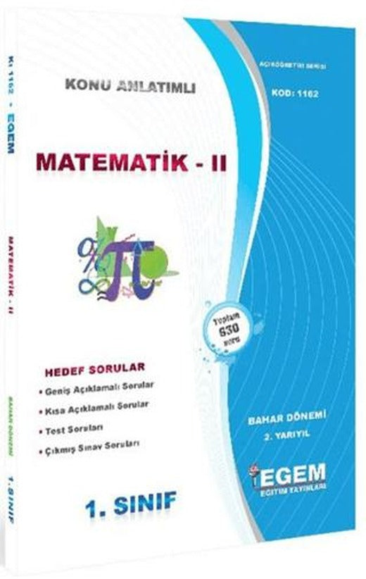1. Sınıf 2. Yarıyıl Konu Anlatımlı Matematik 2 - Kod 1162