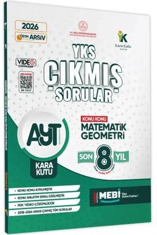 2026 YKS-AYT Matematik-Geometri Karakutu ÖSYM Çıkmış Soru Bankası Çözümlü Konu Konu Son 8 Yıl