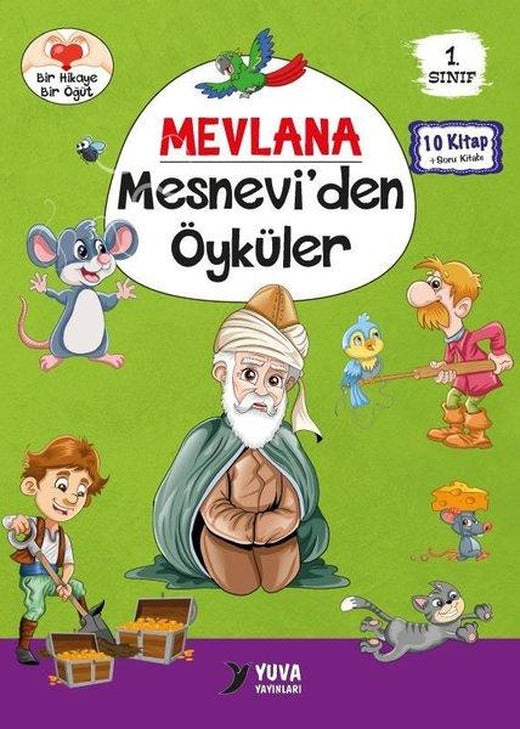 1.Sınıf Mevlana Mesnevi'den Öyküler Seti - 10 Kitap Takım | Yuva (İnce Kapak)