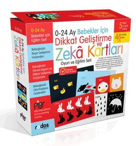 0-24 Ay Bebekler İçin Dikkat Geliştirme ve Zeka Kartları Oyun ve Eğitim Seti | Piar Kids