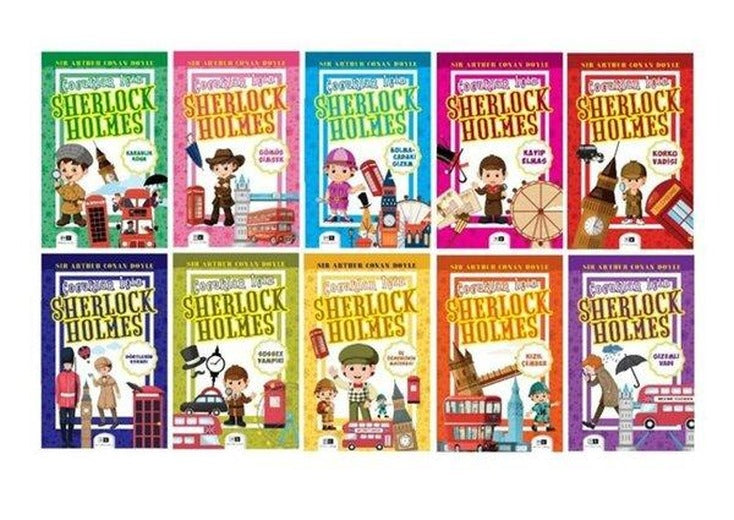 Çocuklar İçin Sherlock Holmes Seti - 10 Kitap Takım | MK Mirhan Kitap (İnce Kapak)