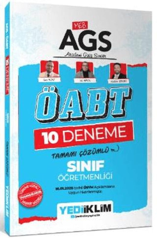 2025 MEB AGS ÖABT Sınıf Öğretmenliği Tamamı Çözümlü 10 Deneme Sınavı