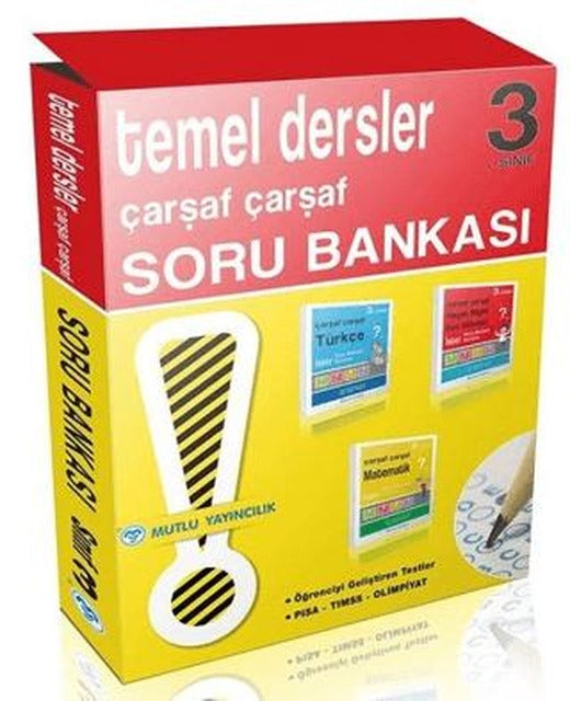 3. Sınıf Çarşaf Çarşaf Tüm Dersler Soru Bankası Seti | Mutlu Yayıncılık (Ciltsiz)