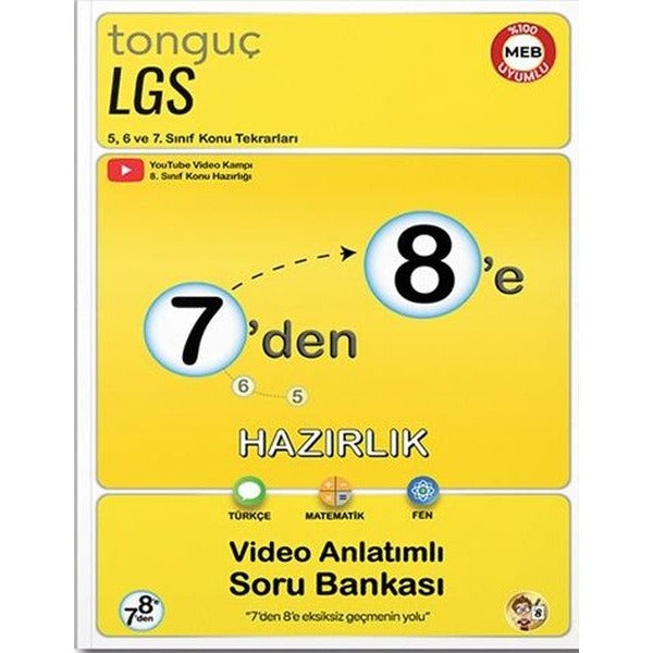 7'den 8'e Hazırlık Kitabı | Tonguç Akademi (İnce Kapak)