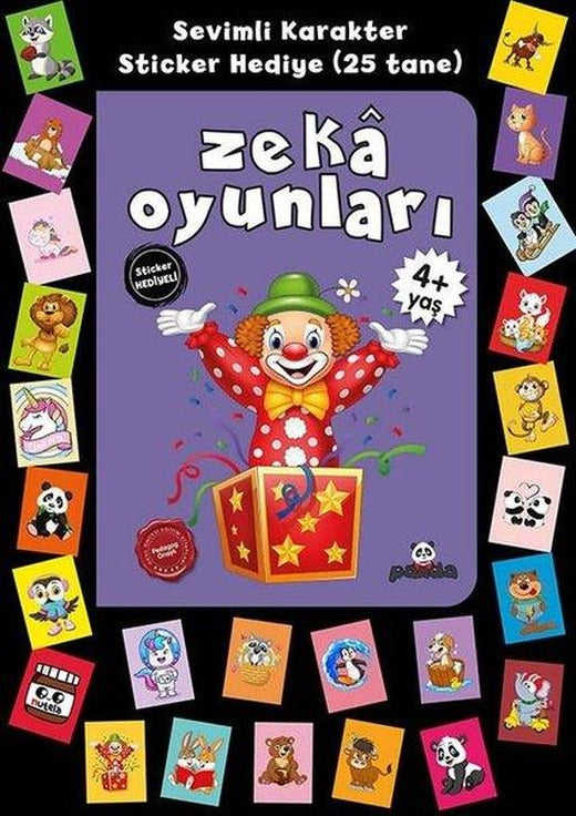 Zeka Oyunları - Stickerli 4+Yaş | Panda (İnce Kapak)