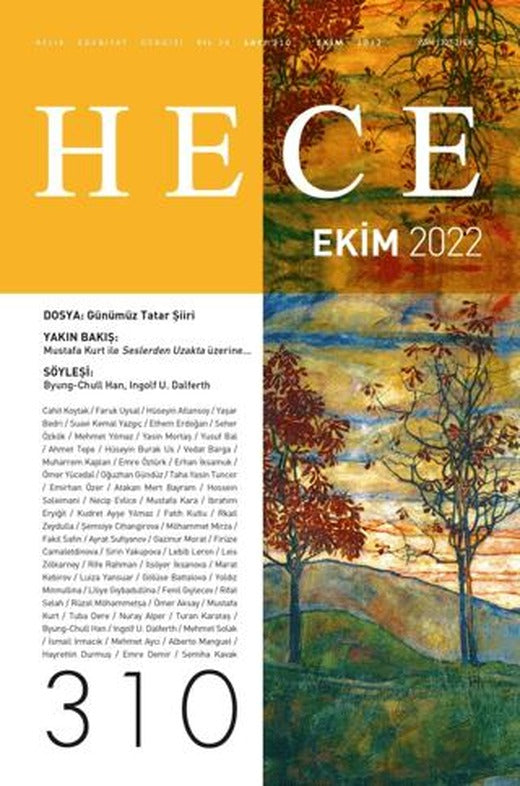 Hece Aylık Edebiyat Dergisi Sayı: 310 Ekim 2022 | Hece Dergisi (Ciltsiz)