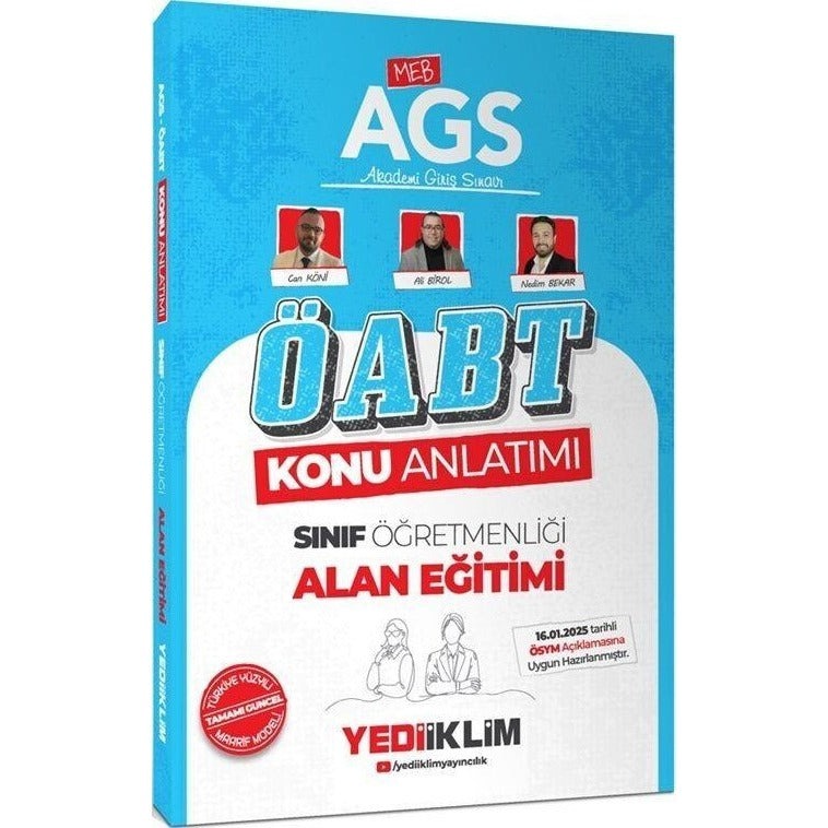 2025 MEB AGS ÖABT Sınıf Öğretmenliği Alan Eğitimi Konu Anlatımı | Yediiklim Yayınları (Ciltsiz)