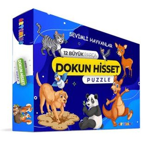 Artenino Sevimli Hayvanları 12 Büyük Parça Dokun Hisset Puzzle | Artenino Yayıncılık