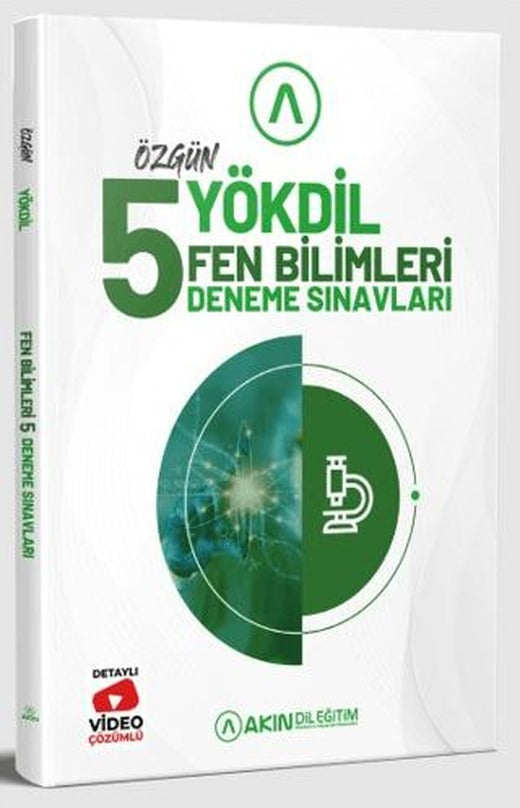 YÖKDİL Fen Bilimleri 5 Deneme Sınavı (Video Çözümlü) | Akın Dil Eğitim (Ciltsiz)